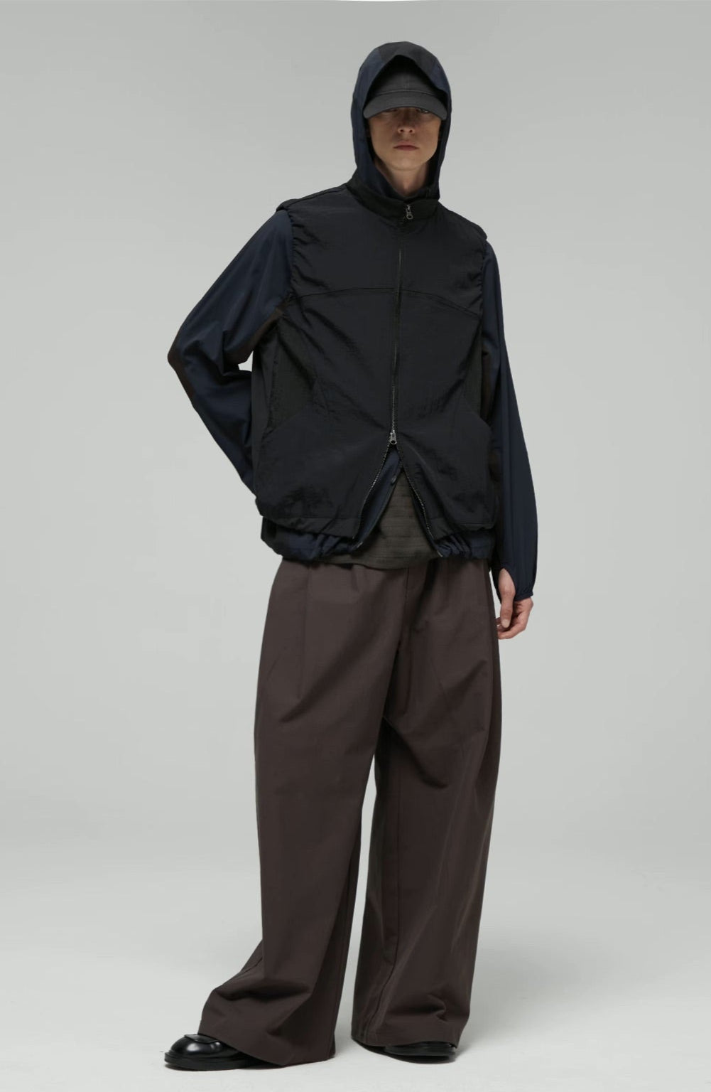 Colorblock Lightweight Stand Collar Vest  OR0508