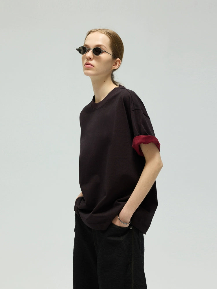 Dual Tone Panel Fitted Short Sleeve Tee  OR0520