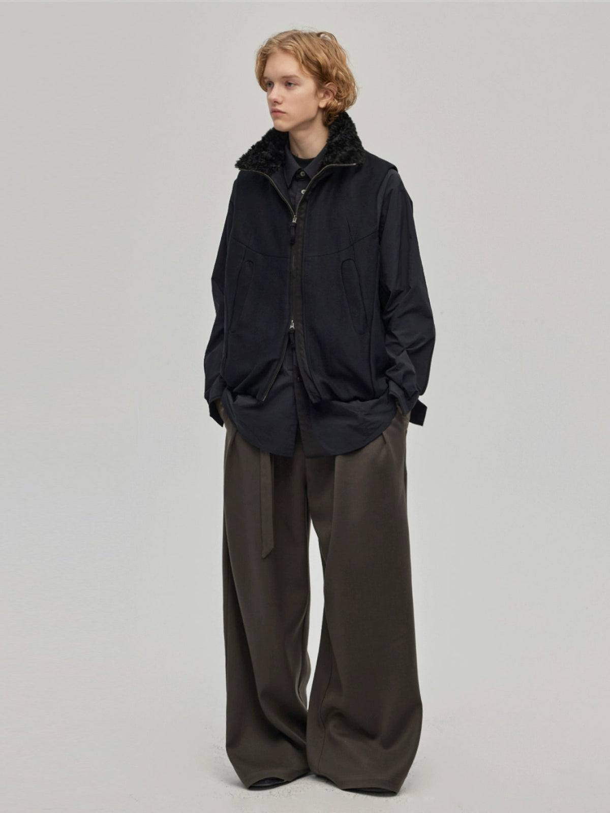 Double Waistband Insulated Relaxed Pants  OR0523