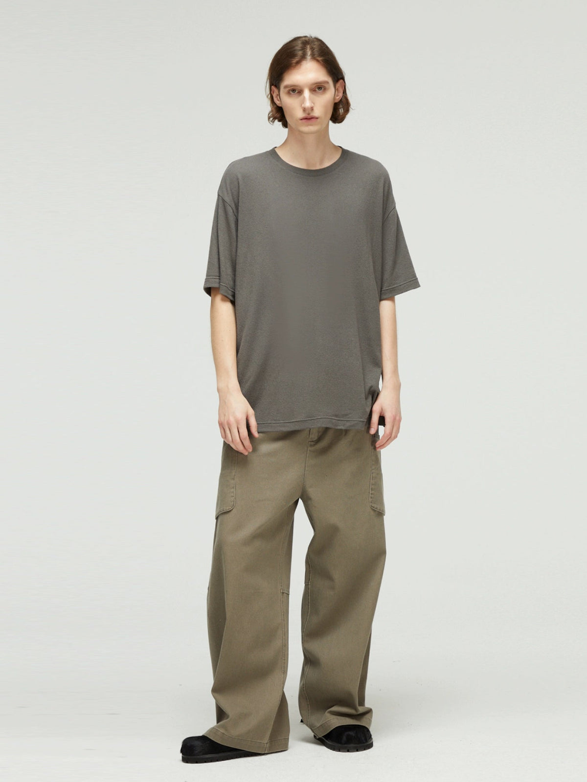 Textured Drape Relaxed Tee  OR0531