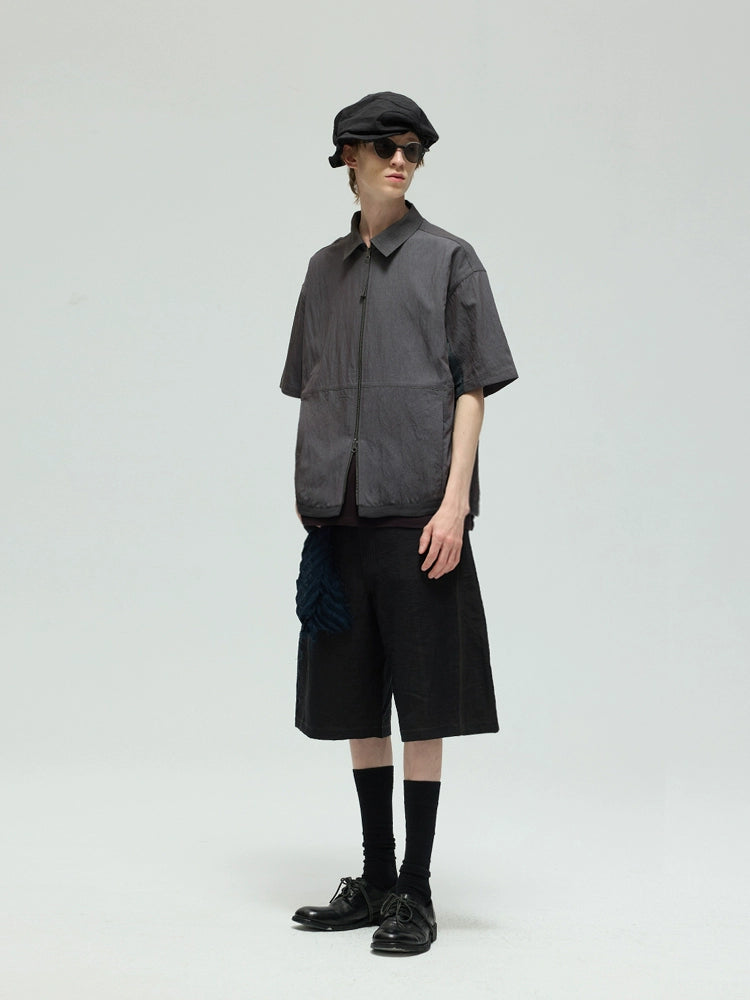 Relaxed Fit Short Sleeve Zip Shirt  OR0548