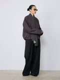 Segmented Panel No-Collar Bomber Jacket  OR0549