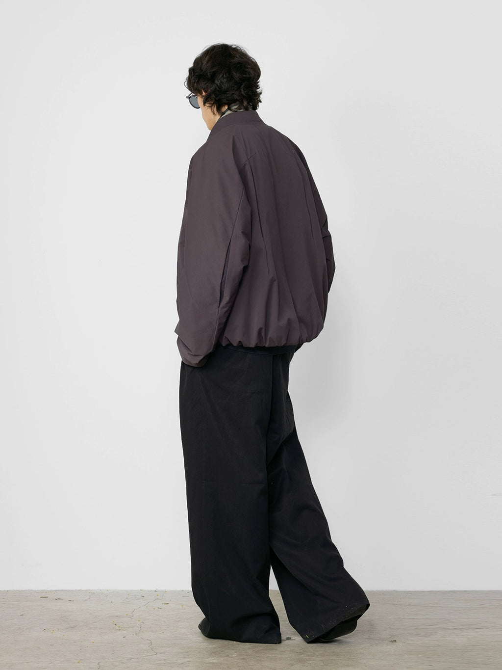 Segmented Panel No-Collar Bomber Jacket  OR0549