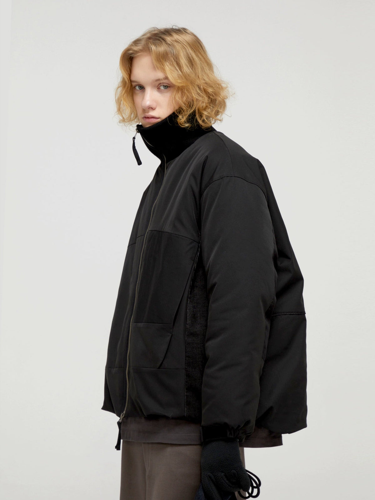 Multi-Color Panel Stand Collar Jacket  OR0550