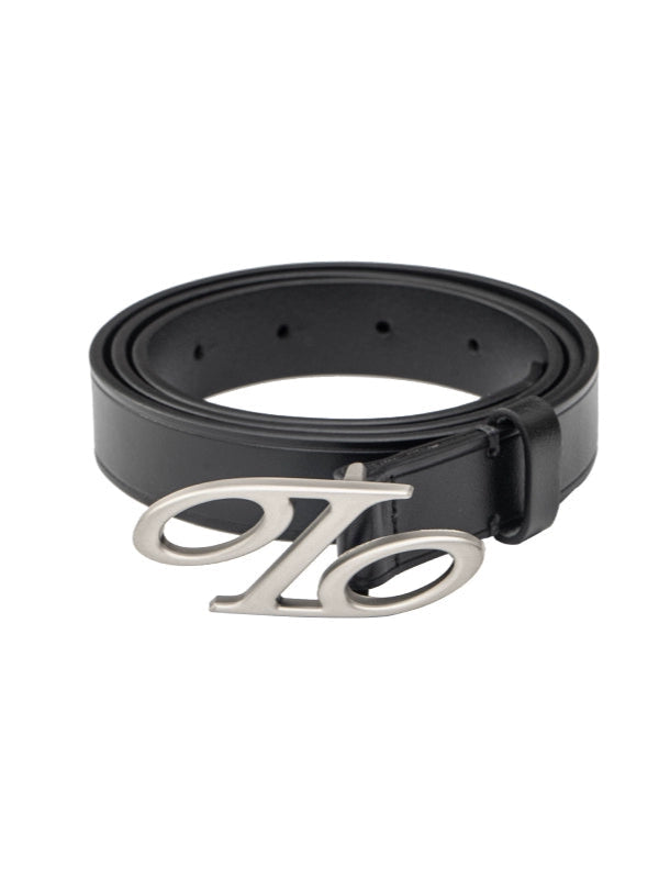 3D Percent Mark Embossed Full-Grain Leather Belt  OR0556
