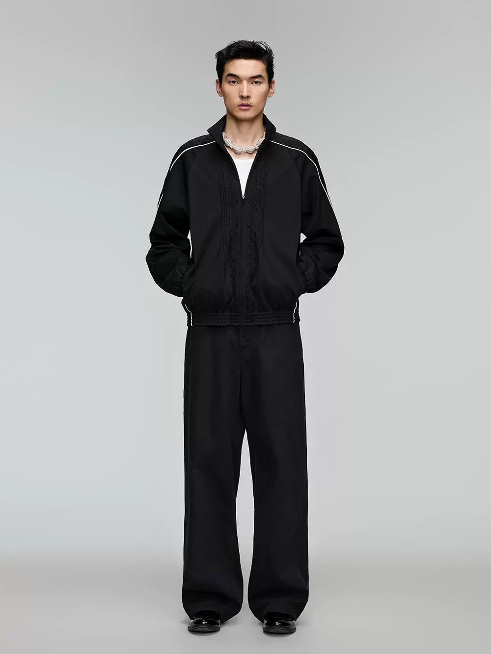 Lyocell Blend Washed Black Relaxed Fit Denim Pants  OR0559