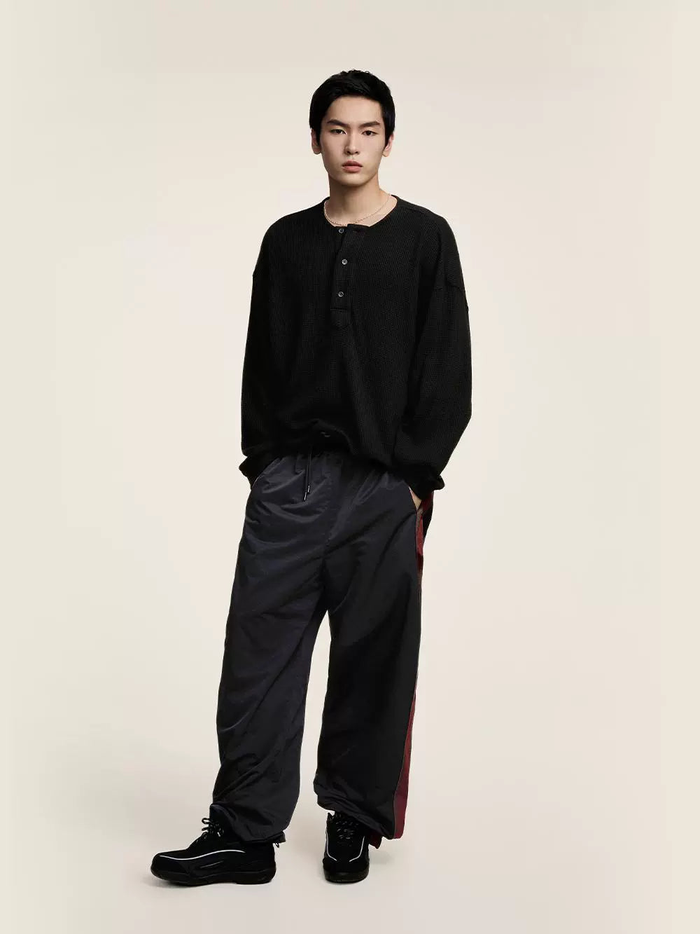 Vintage-Inspired Relaxed Fit Drawstring Pants  OR0560