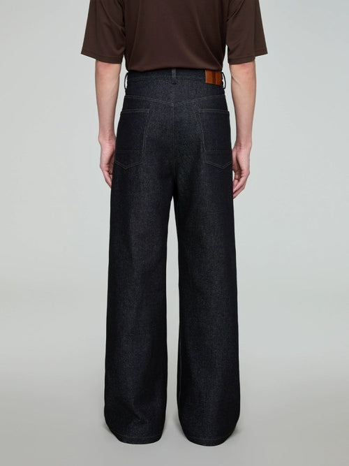 12.5oz Vintage Wash Black High-Waist Denim Pants  OR0567