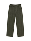 Vintage Green Enzyme-Wash Relaxed Fit Pants  OR0568