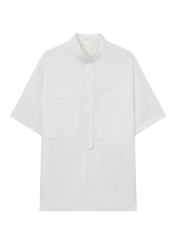 Stand Collar Batwing Sleeve Casual Shirt  OR0569