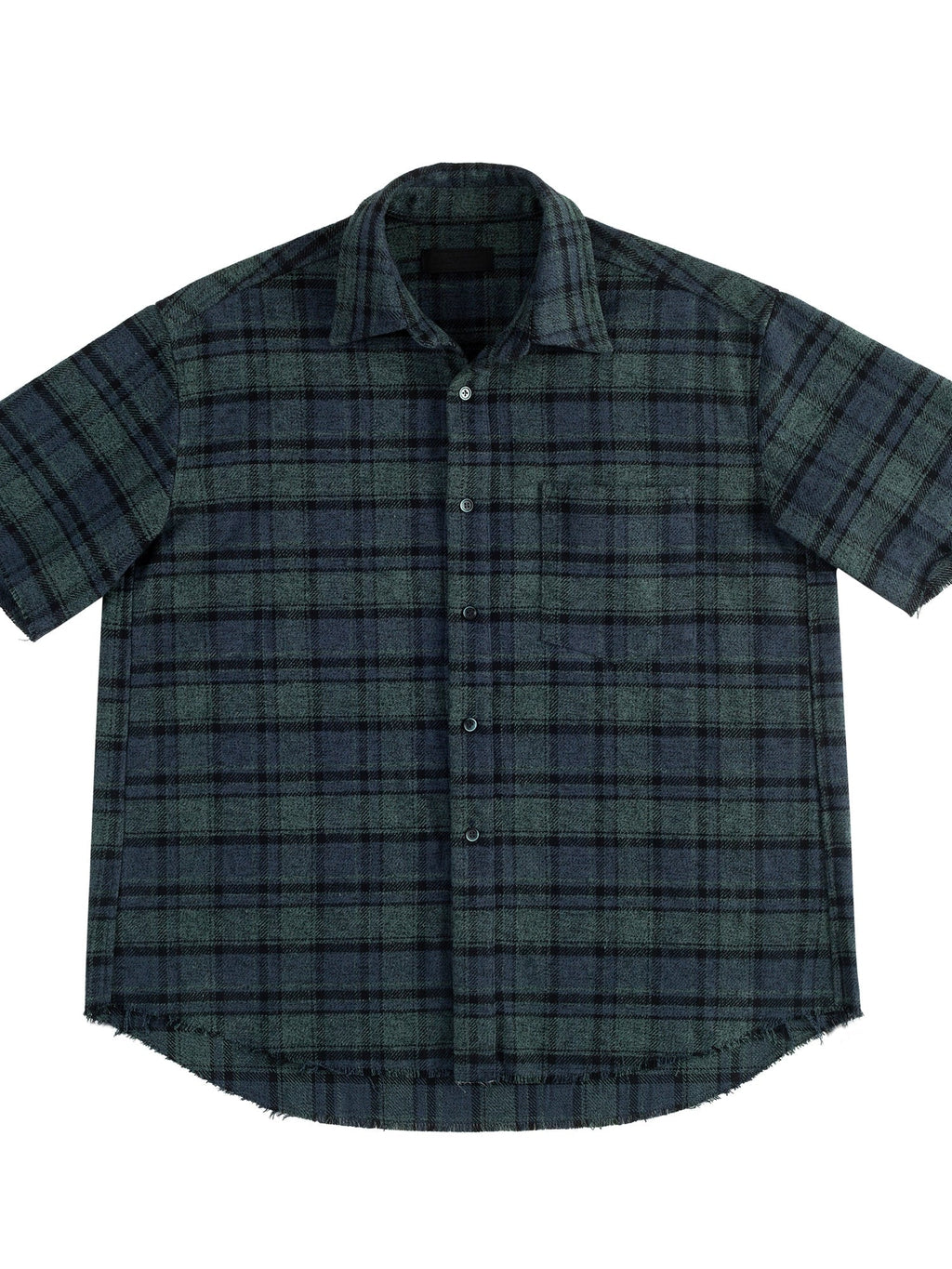 Vintage Wash Oversized Fringed Check Shirt  OR0575