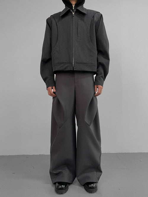 3D Pleated Overlap Wide Leg Pants  OR0581
