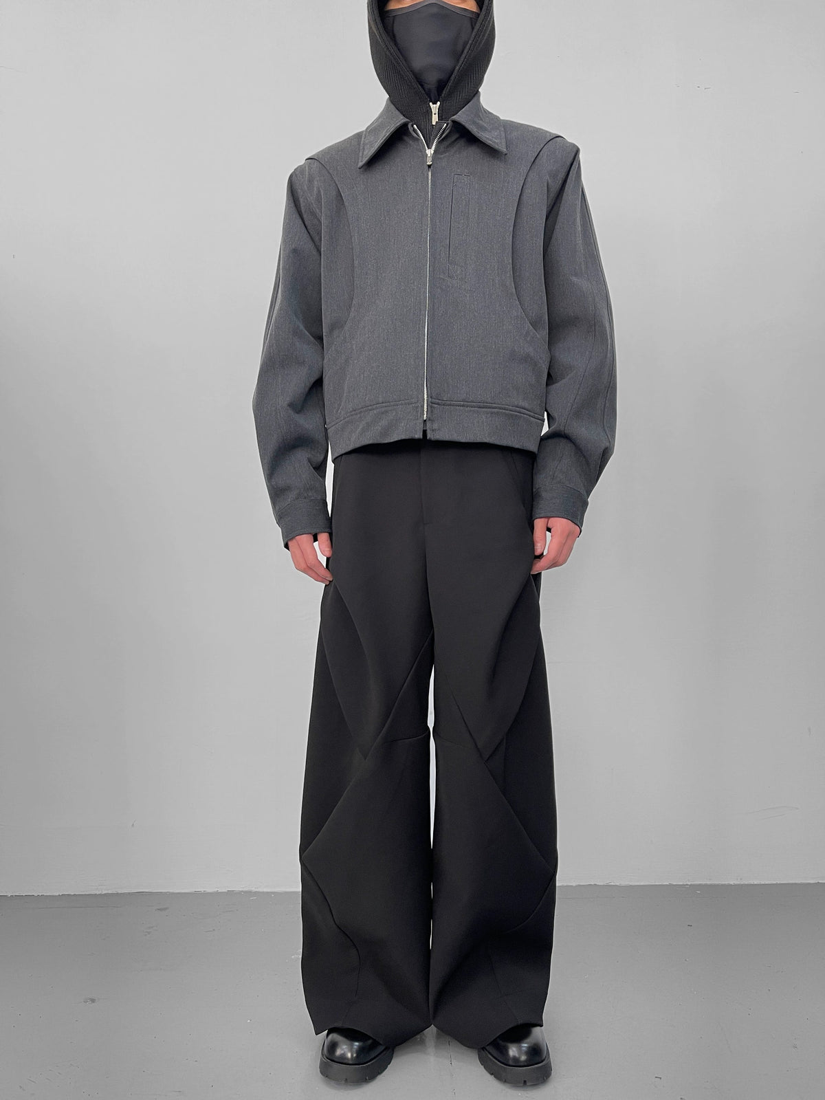 3D Pleated Overlap Wide Leg Pants  OR0581