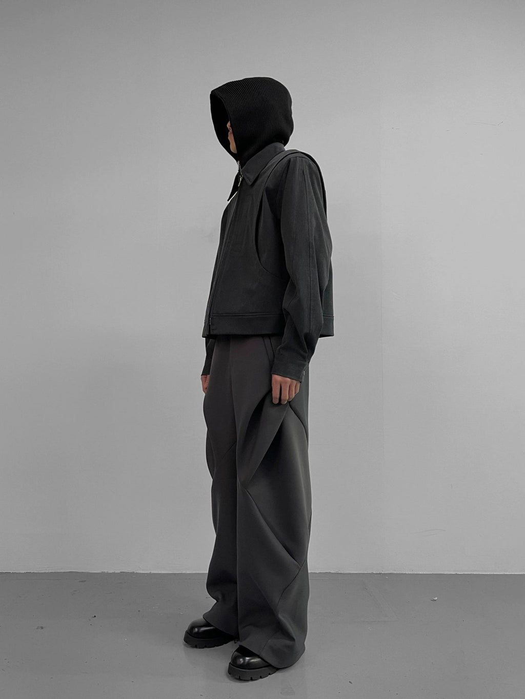 3D Pleated Overlap Wide Leg Pants  OR0581