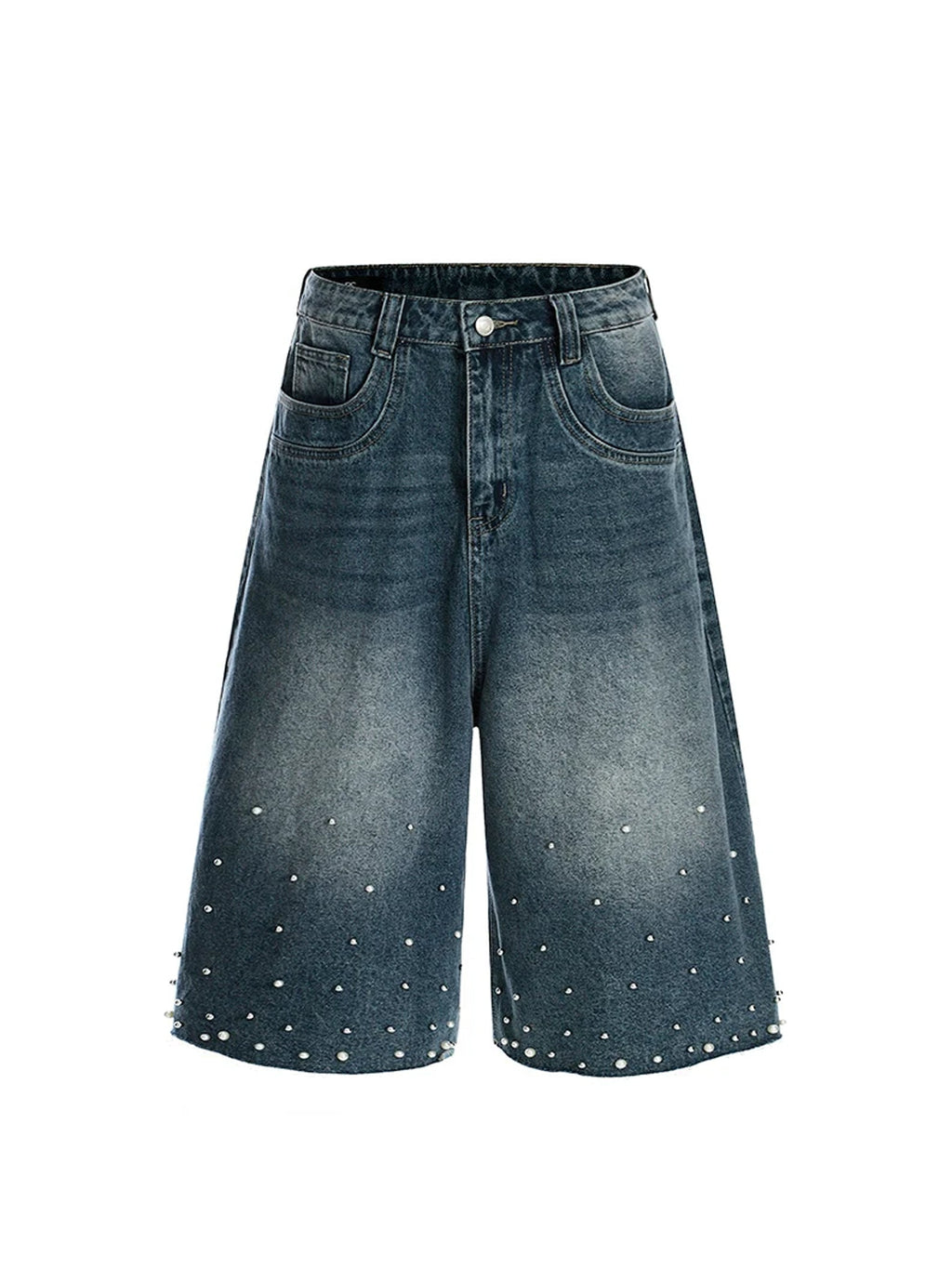High Street Studs Denim Half Pants  OR0586