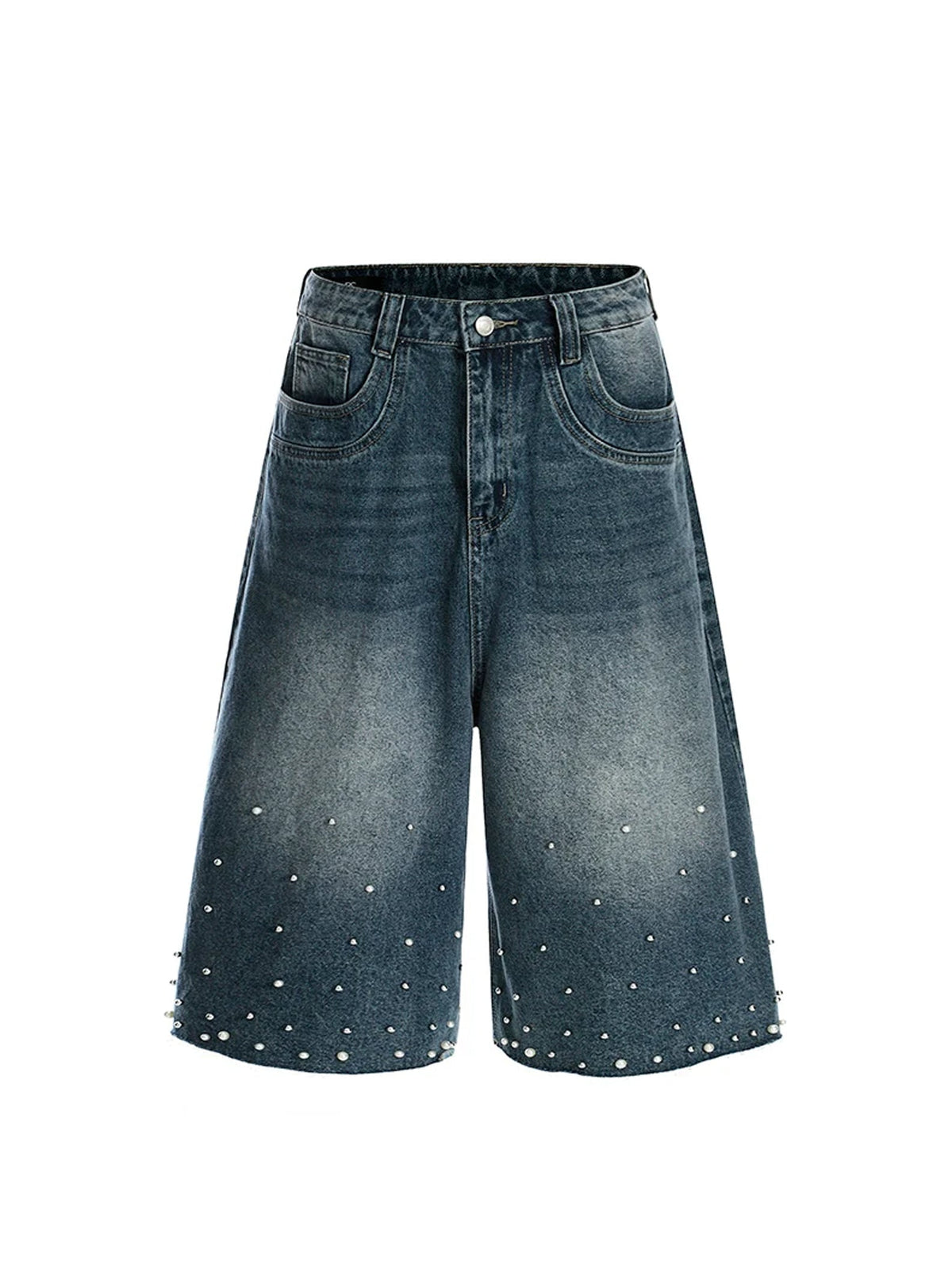 High Street Studs Denim Half Pants  OR0586