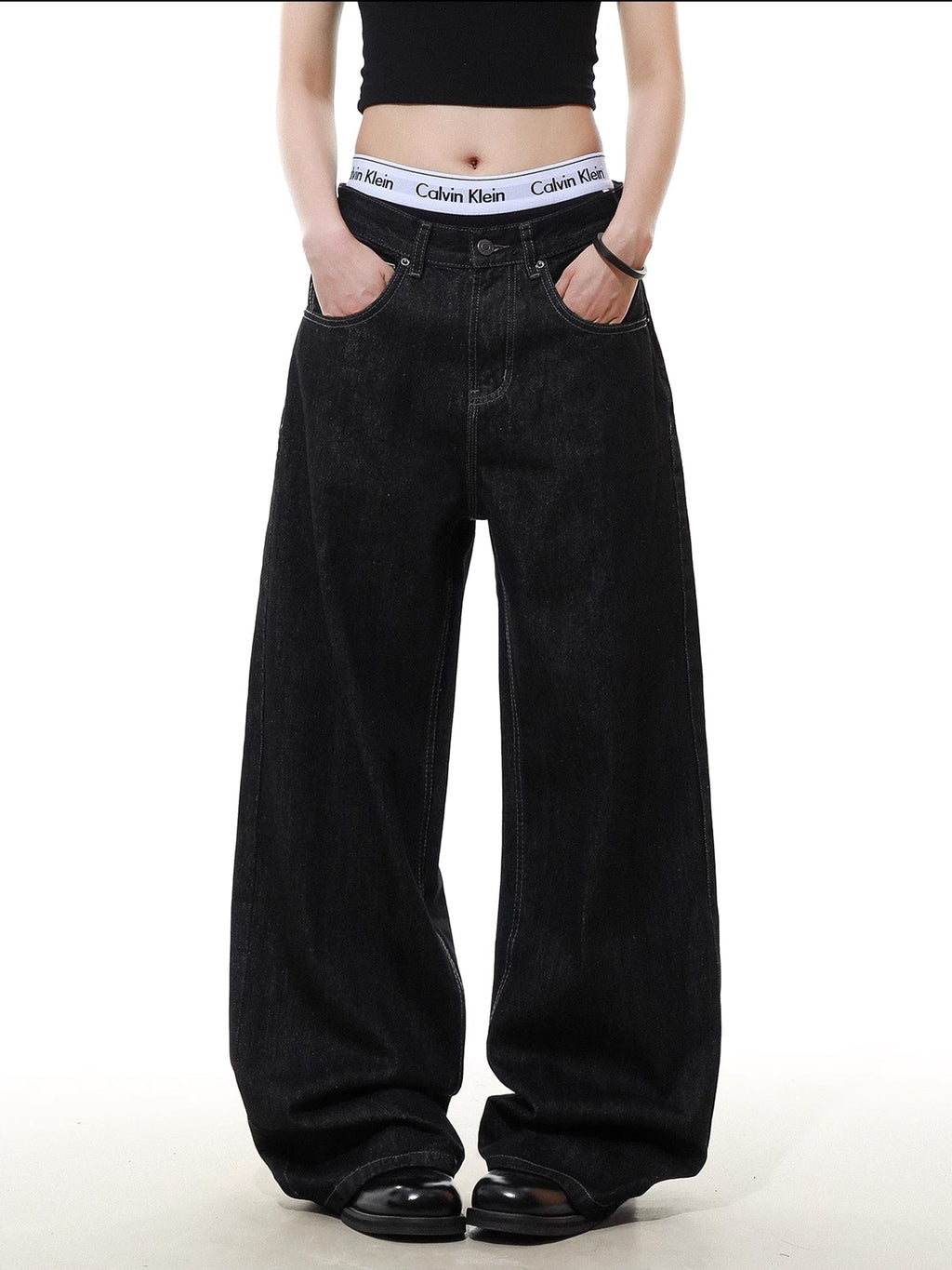 Collision Wide Denim Pants  OR0587