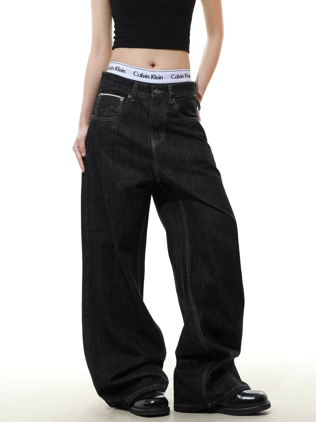 Collision Wide Denim Pants  OR0587