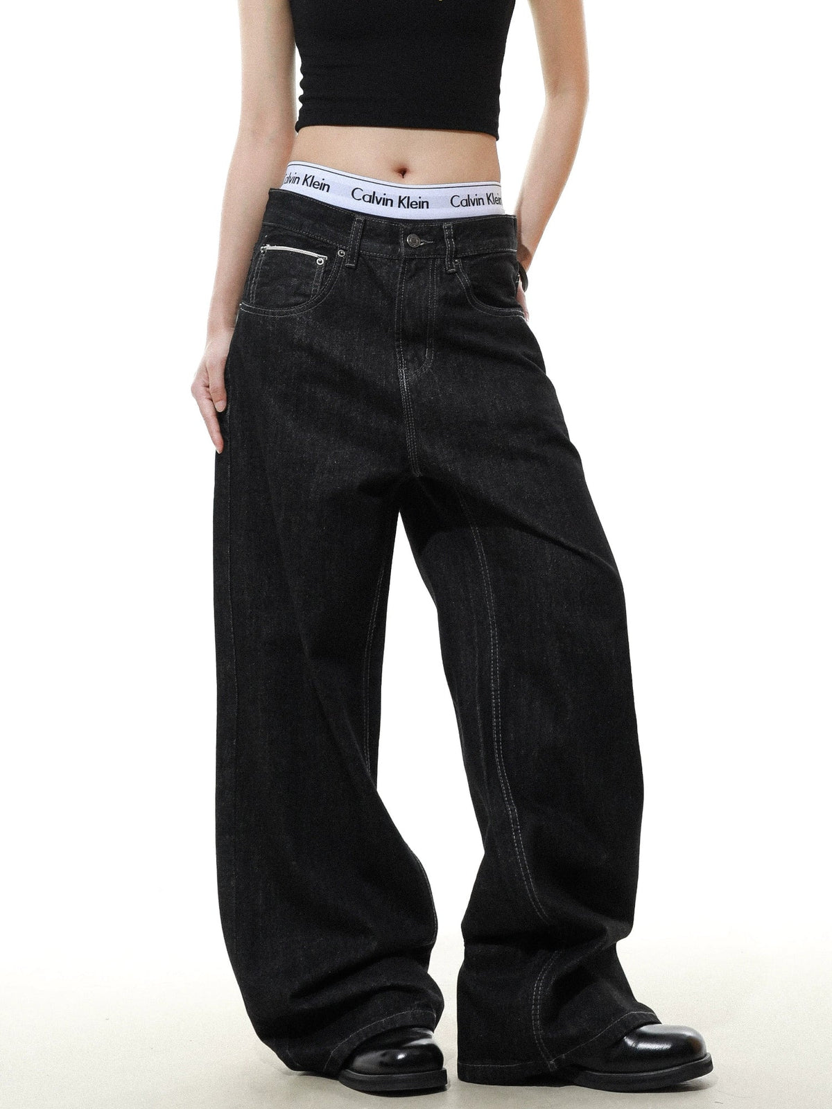 Collision Wide Denim Pants  OR0587