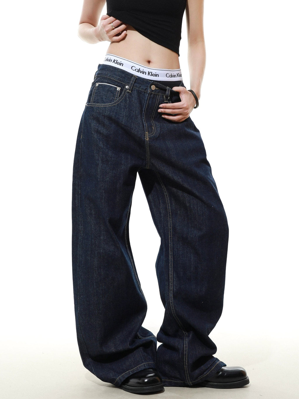 Collision Wide Denim Pants  OR0587