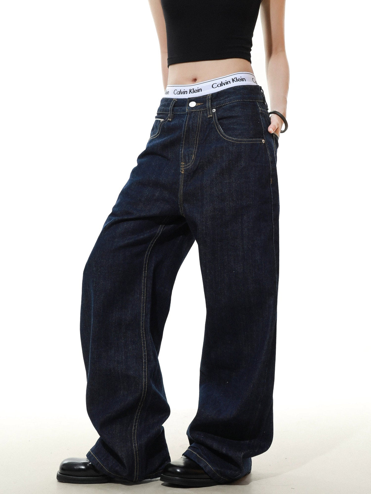 Collision Wide Denim Pants  OR0587