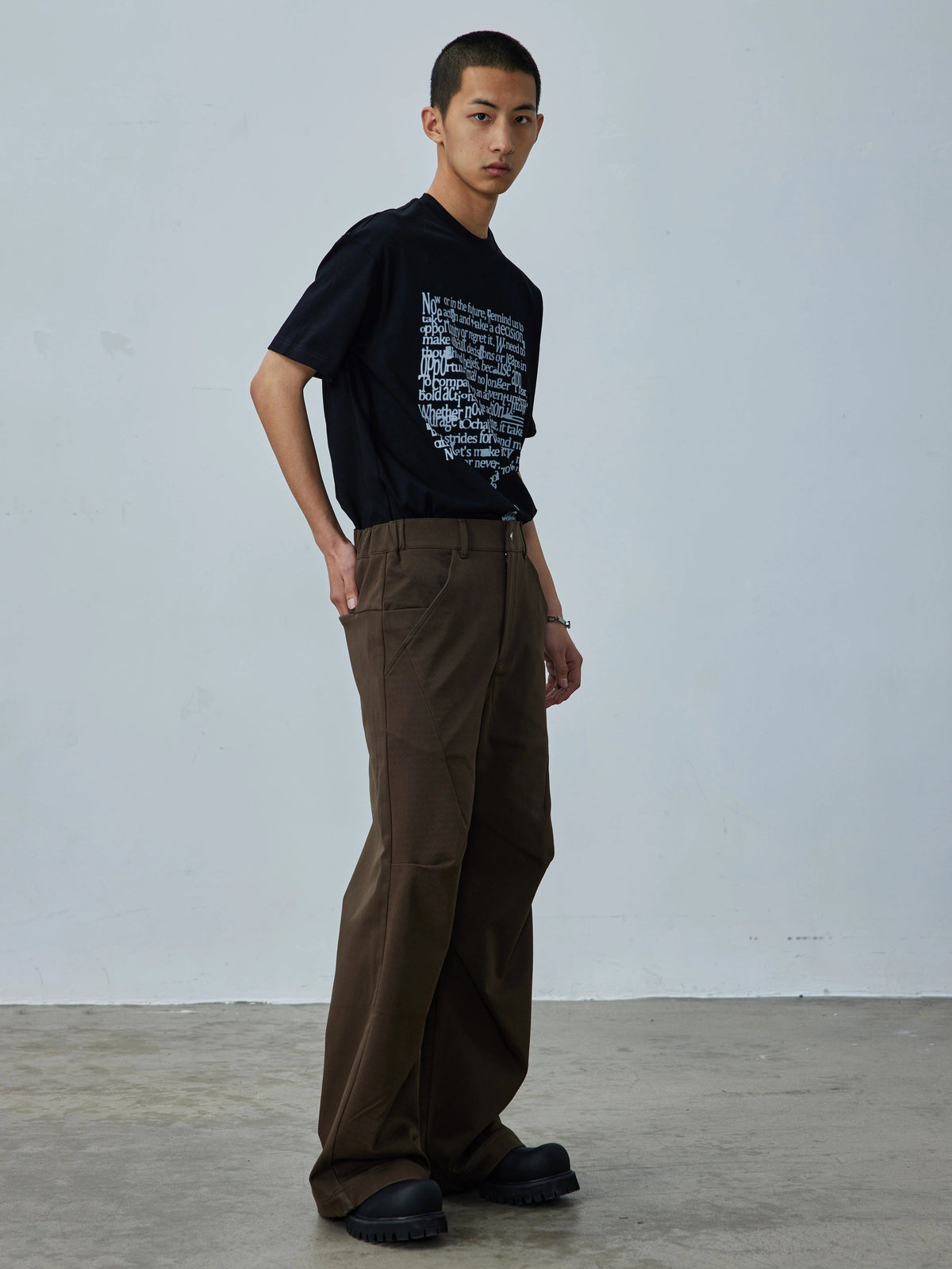 Heavyweight Pleated Straight Loose Pants  OR0597