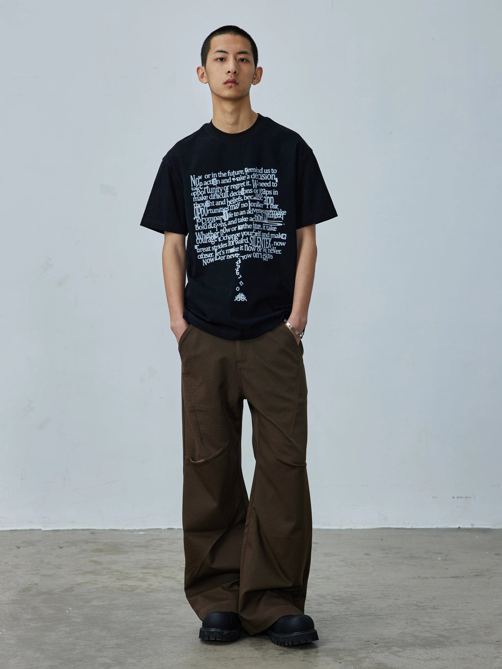 Heavyweight Pleated Straight Loose Pants  OR0597