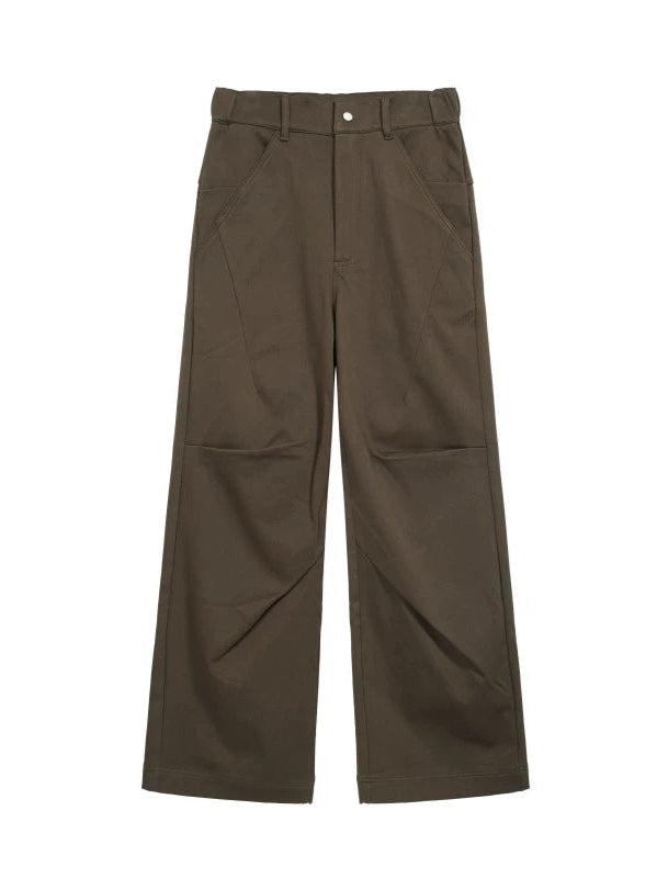 Heavyweight Pleated Straight Loose Pants  OR0597