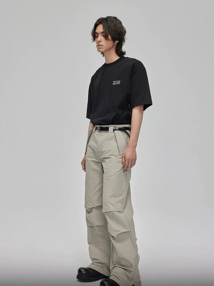 Double Pleat 3D Cut Parachute Pants  OR0599
