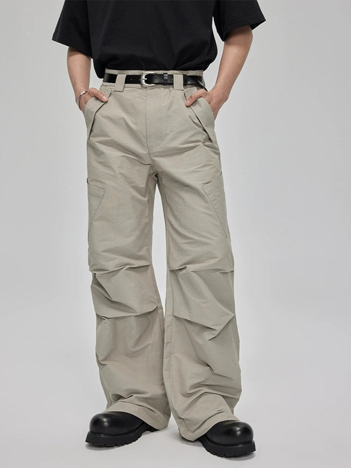 Double Pleat 3D Cut Parachute Pants  OR0599