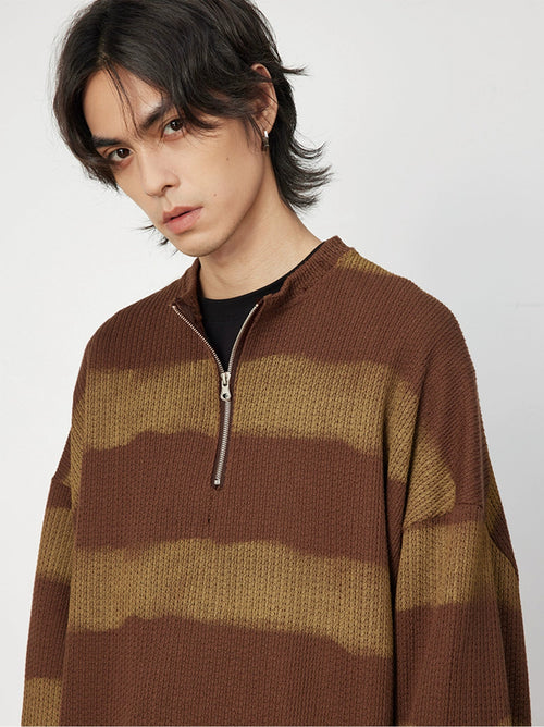 Colorblock Zip Knit Sweater  OR0600