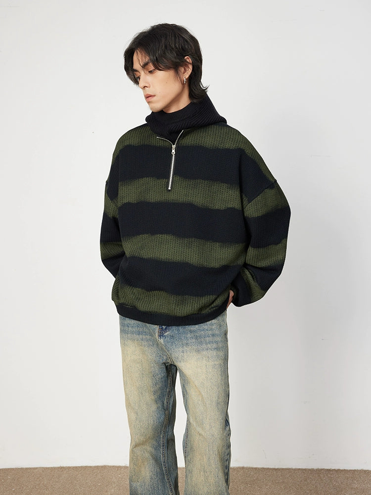 Colorblock Zip Knit Sweater  OR0600