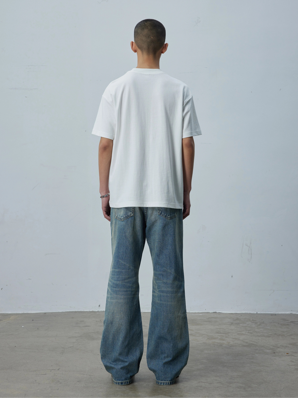 Vintage Wash Whisker Cut Straight Denim  OR0604