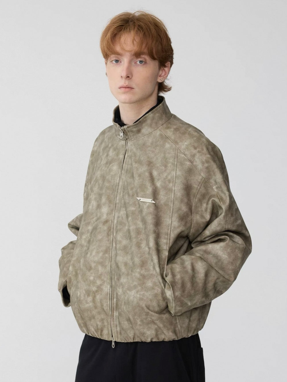 Stand Collar Relaxed Fit Jacket  OR0607