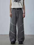 Vintage Smoky Grey Cutline Wide Denim  OR0611