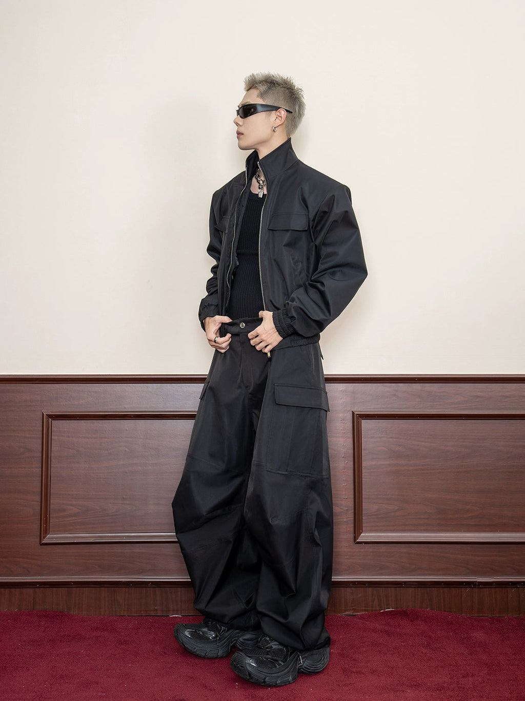 Pleated Straight Leg Wide Pants  OR0616