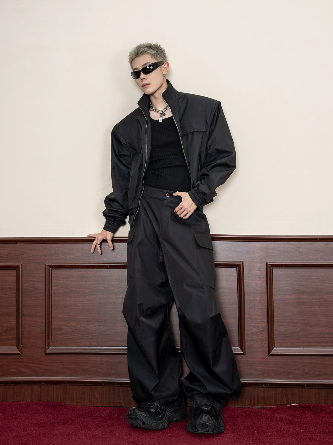 Pleated Straight Leg Wide Pants  OR0616