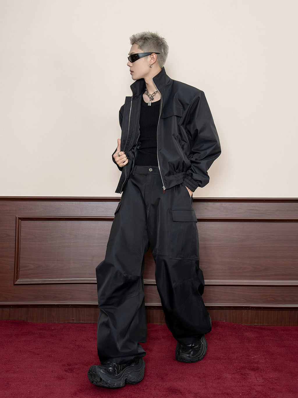 Pleated Straight Leg Wide Pants  OR0616