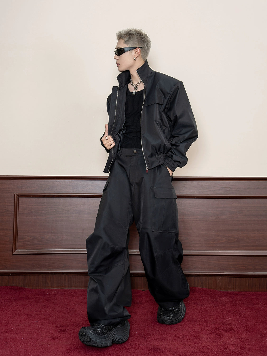 Pleated Straight Leg Wide Pants  OR0616