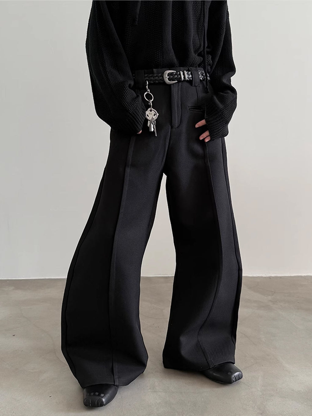 Wide Leg Pleats Pants  OR0619