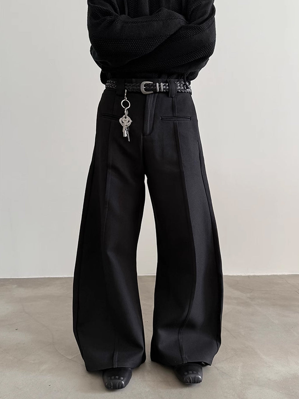 Wide Leg Pleats Pants  OR0619