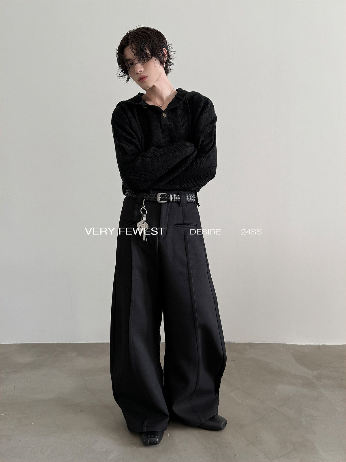 Wide Leg Pleats Pants  OR0619