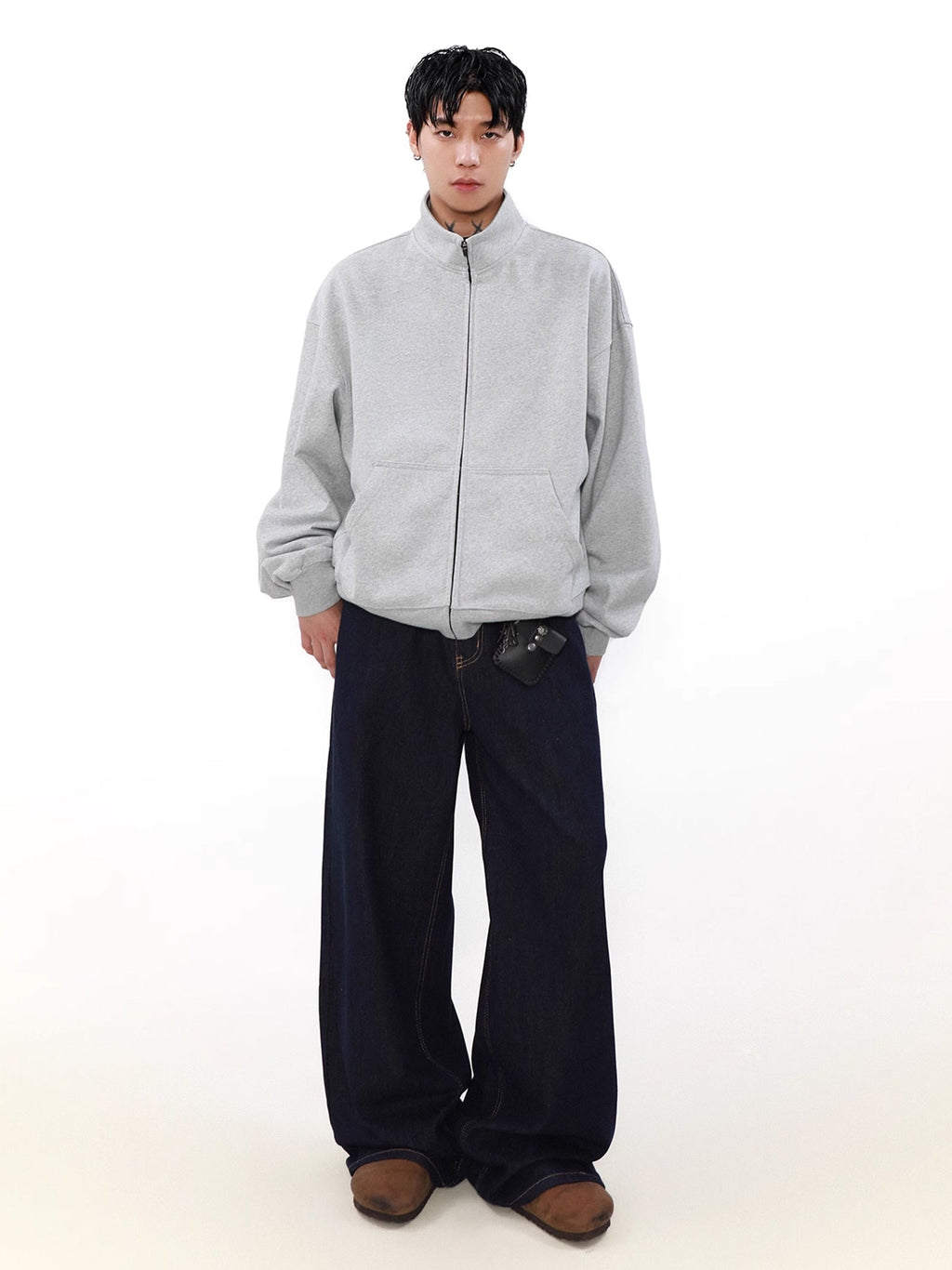 Loose High Neck Zip Trainer  OR0636