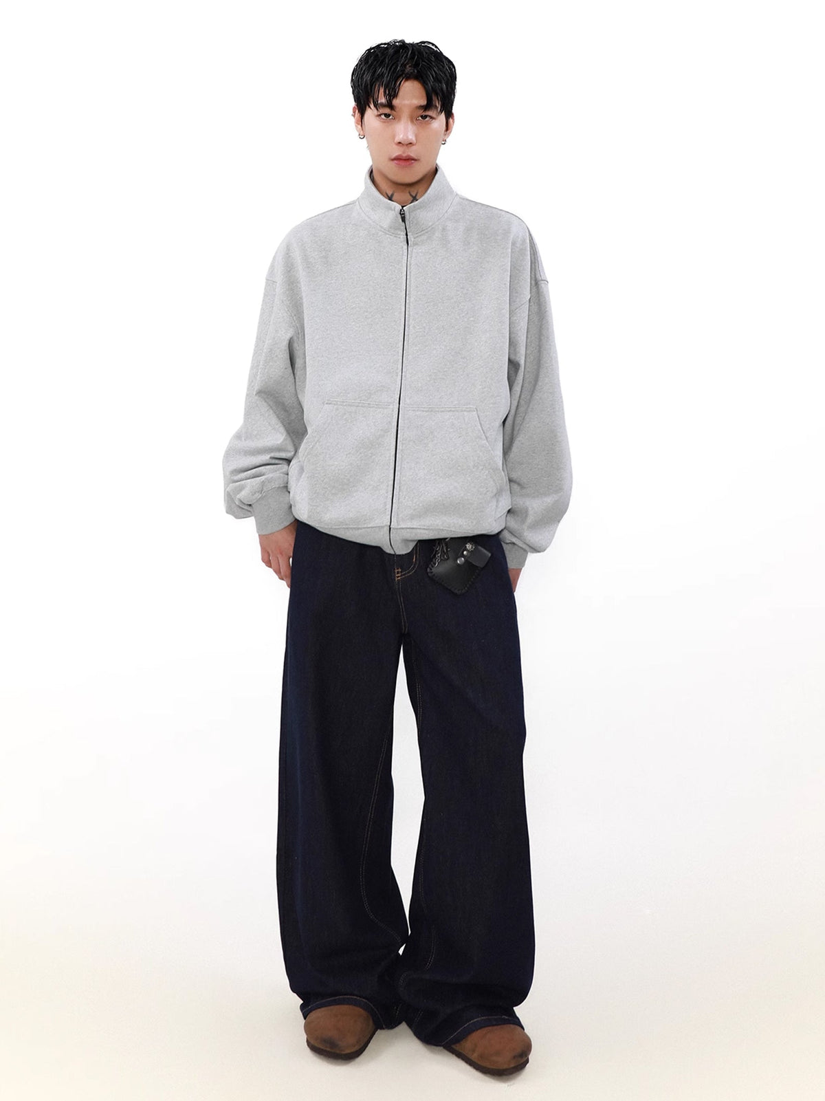 Loose High Neck Zip Trainer  OR0636
