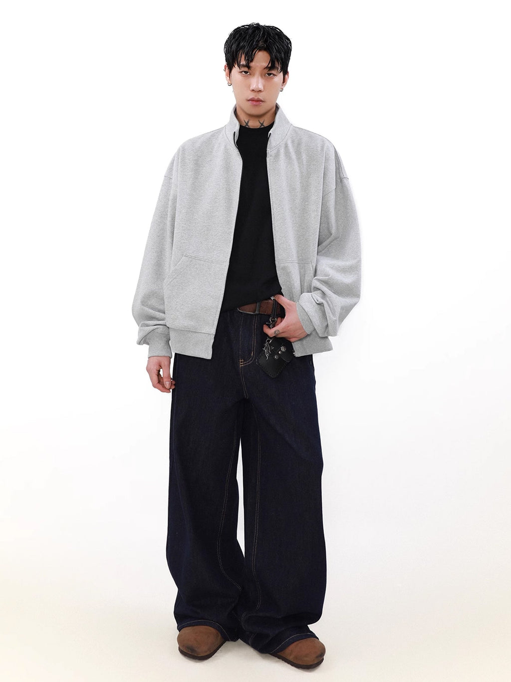 Loose High Neck Zip Trainer  OR0636