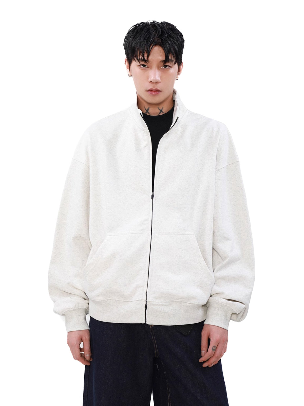 Loose High Neck Zip Trainer  OR0636