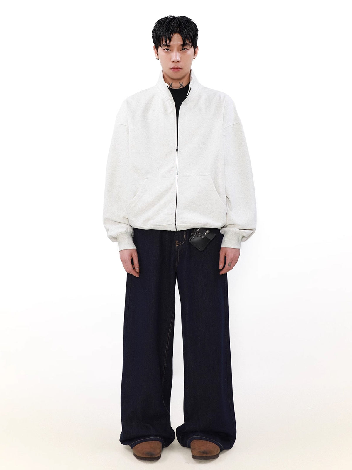 Loose High Neck Zip Trainer  OR0636