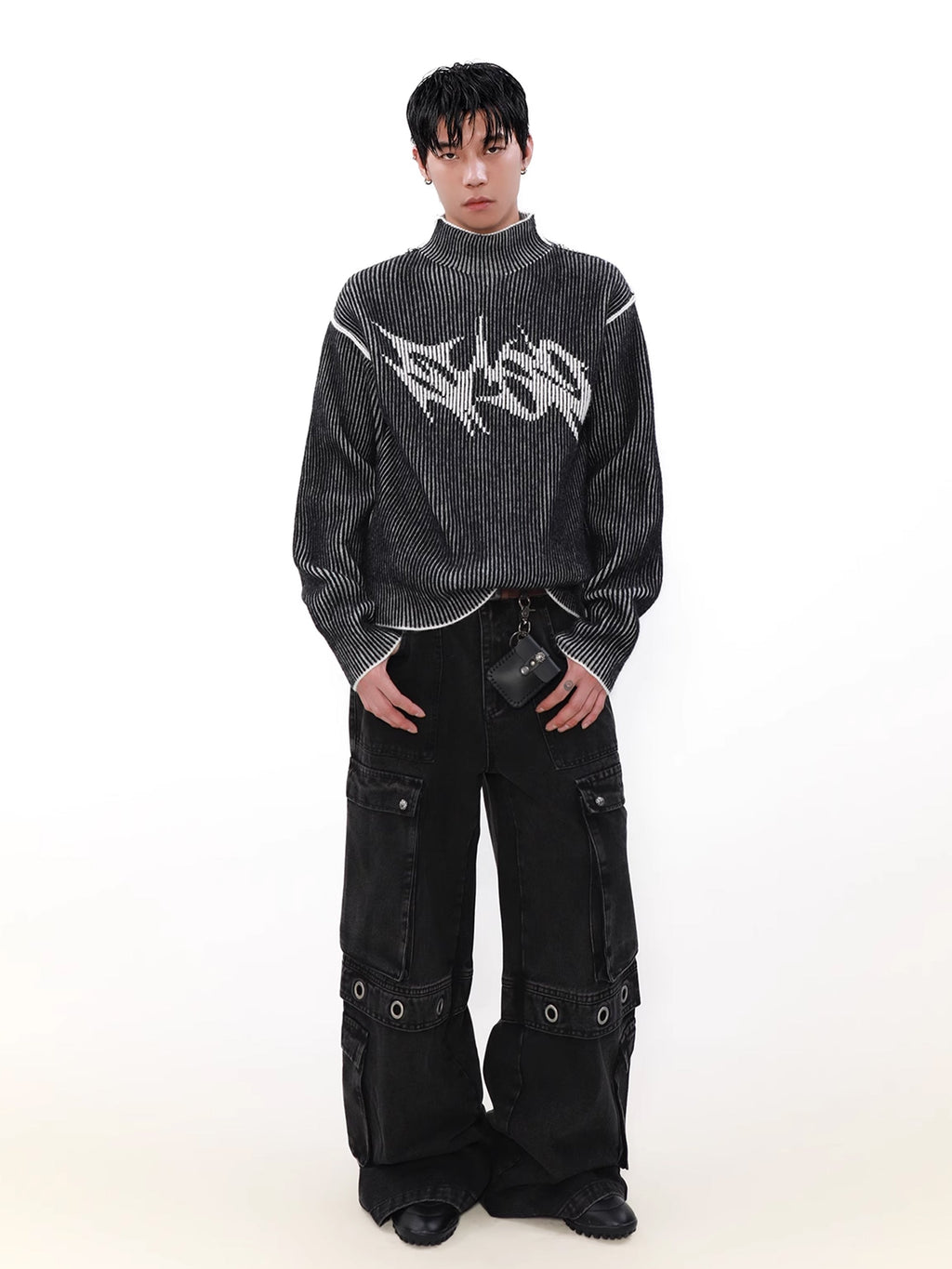 Reversible Metal High Neck Knit  OR0640