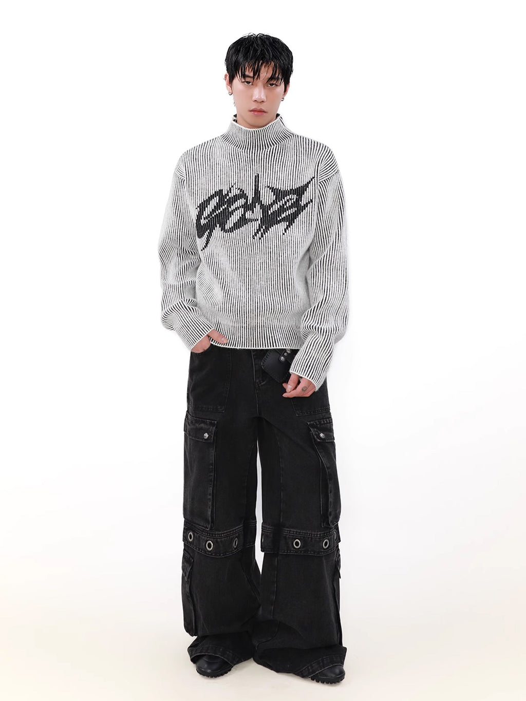 Reversible Metal High Neck Knit  OR0640