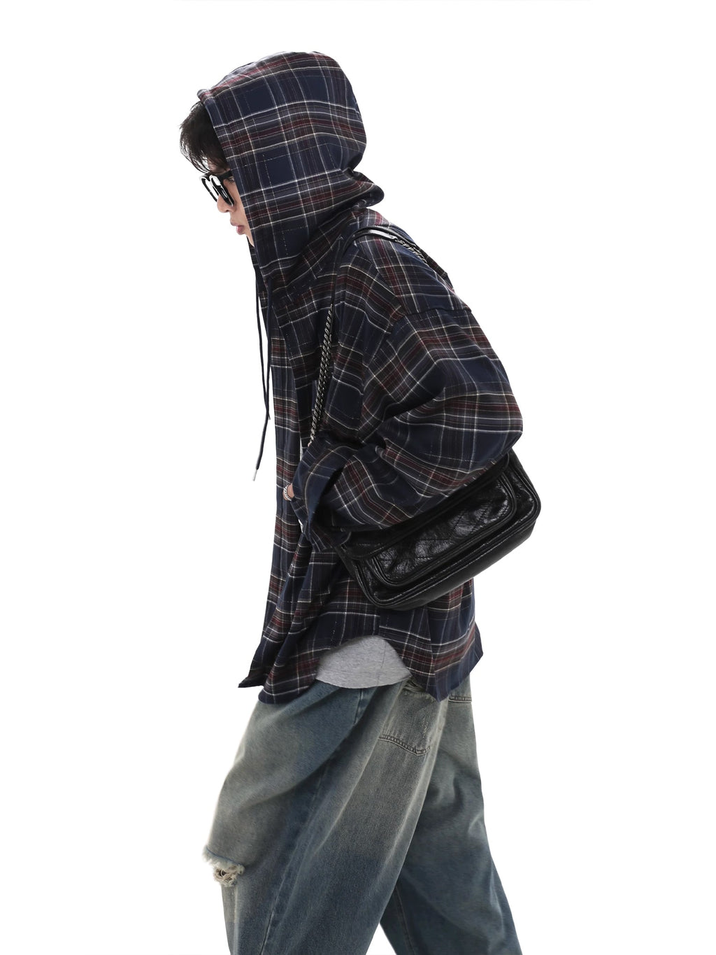 Retro Plaid Hooded Shirt  OR0641